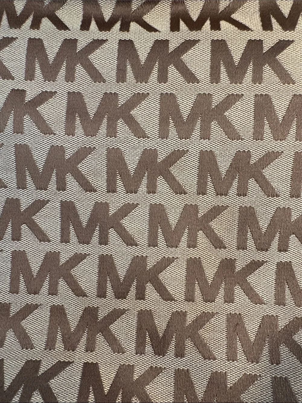MICHAEL KORS Jacquard Monogram Jet Set MK Tote with Gold Charm Brown - Picture 14 of 14